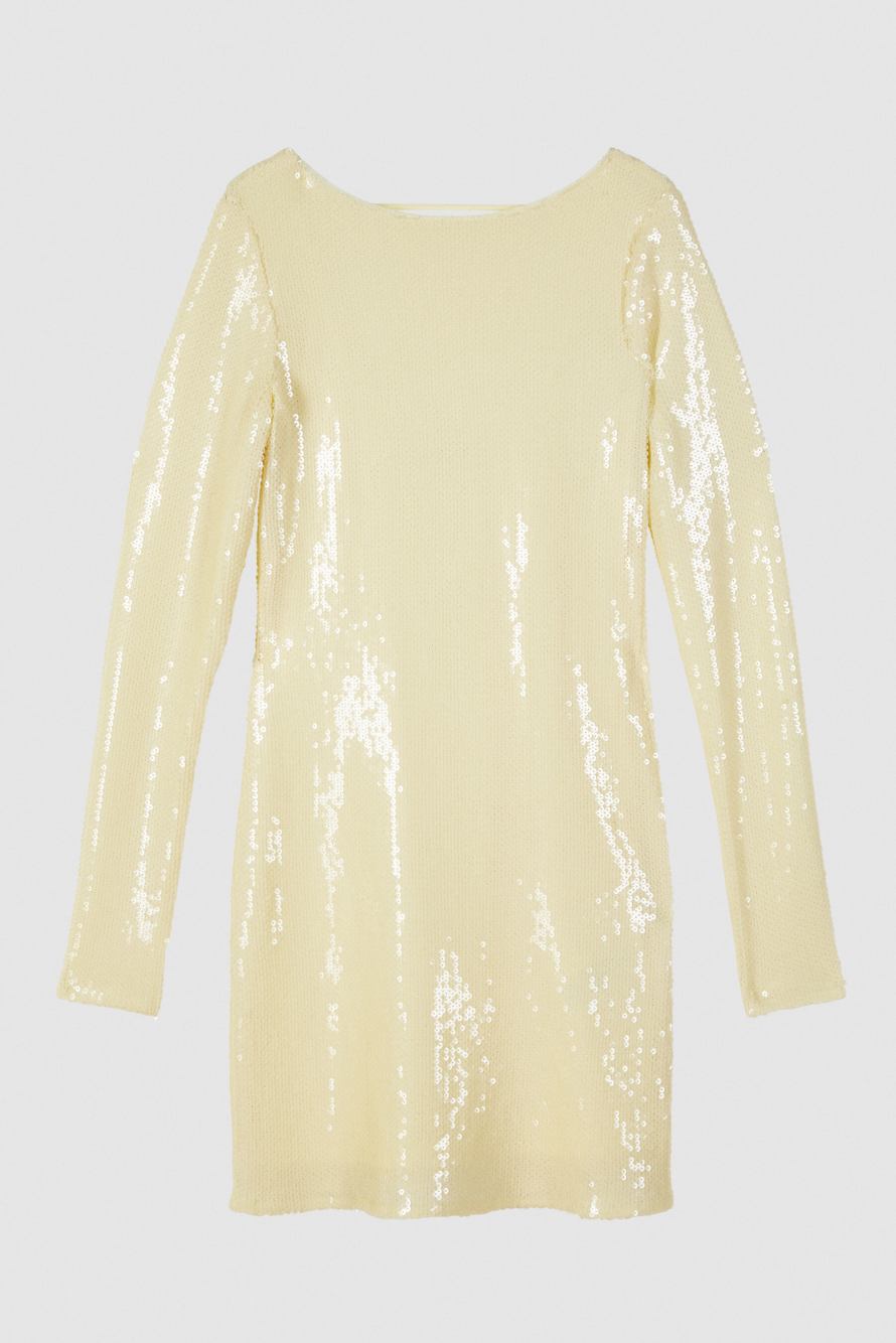Мини-платье из тюля с пайетками, Желтый, Patrizia Pepe