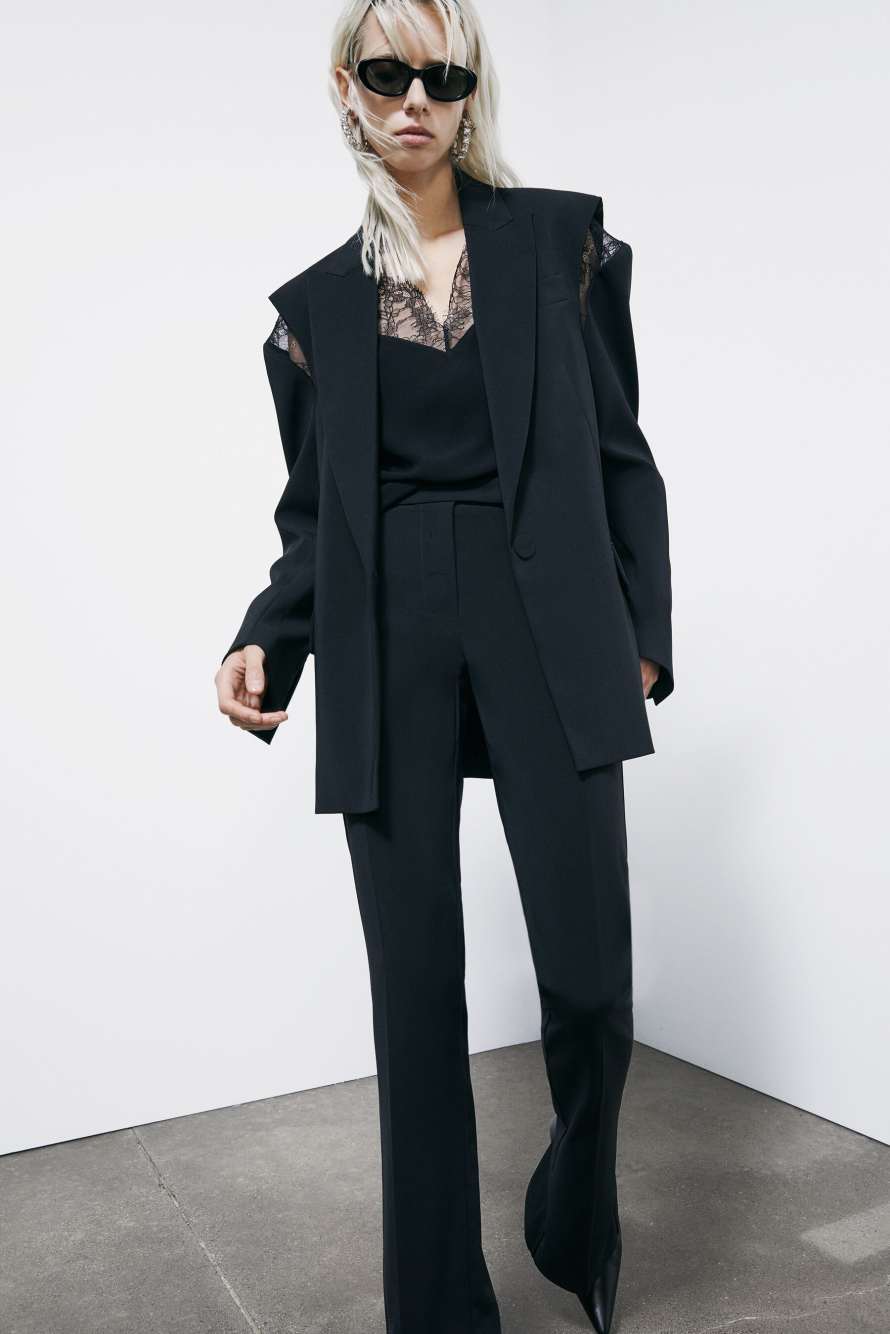 Top with lace details, Black, Patrizia Pepe