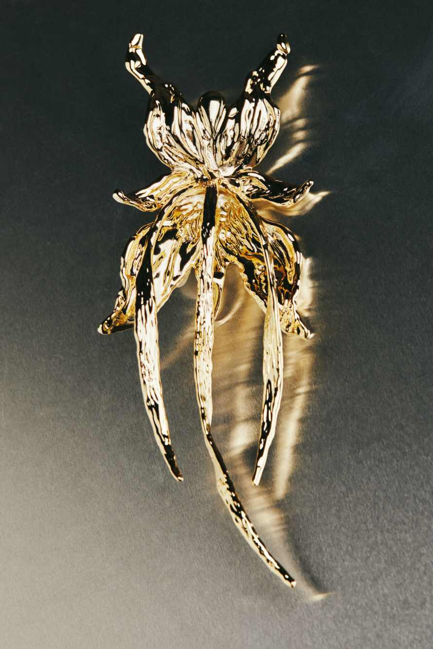 Metallic Petals brooch, Gold, Patrizia Pepe