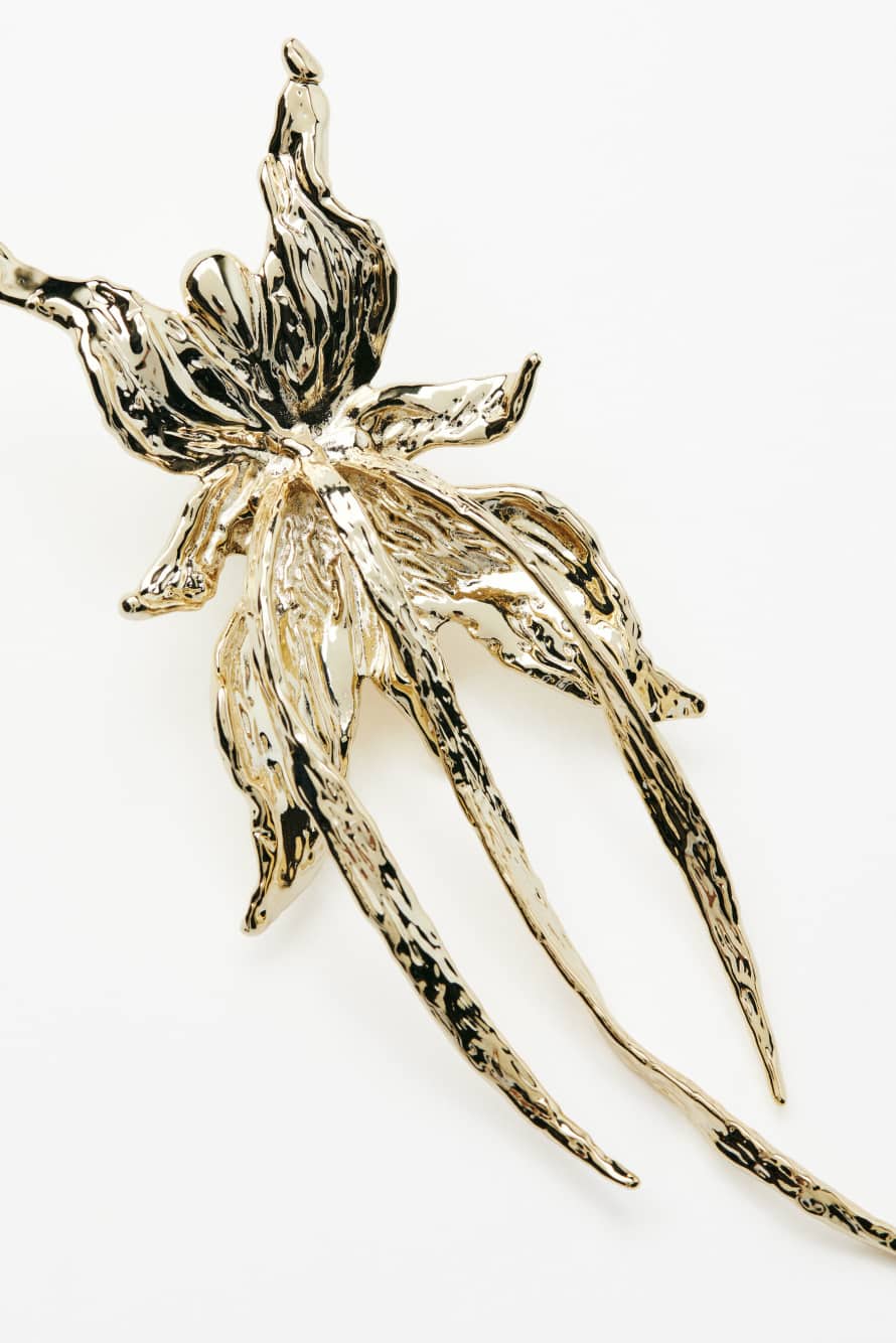 Metallic Petals brooch, Gold, Patrizia Pepe