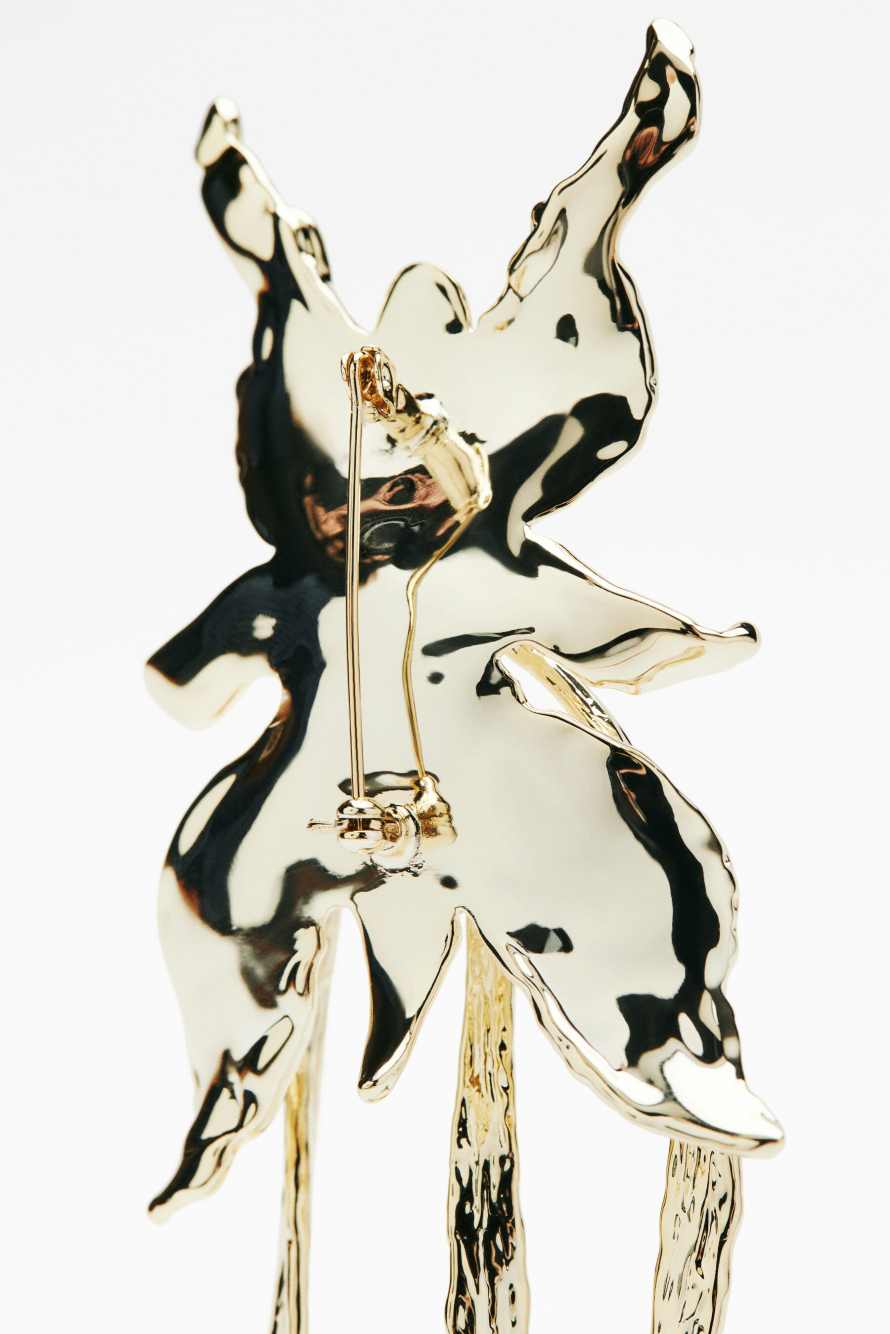 Metallic Petals brooch, Gold, Patrizia Pepe