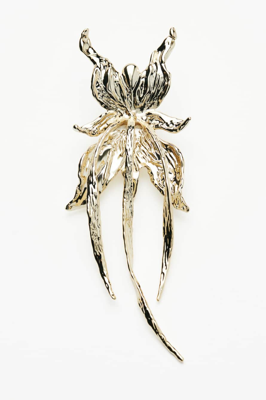 Metallic Petals brooch, Gold, Patrizia Pepe