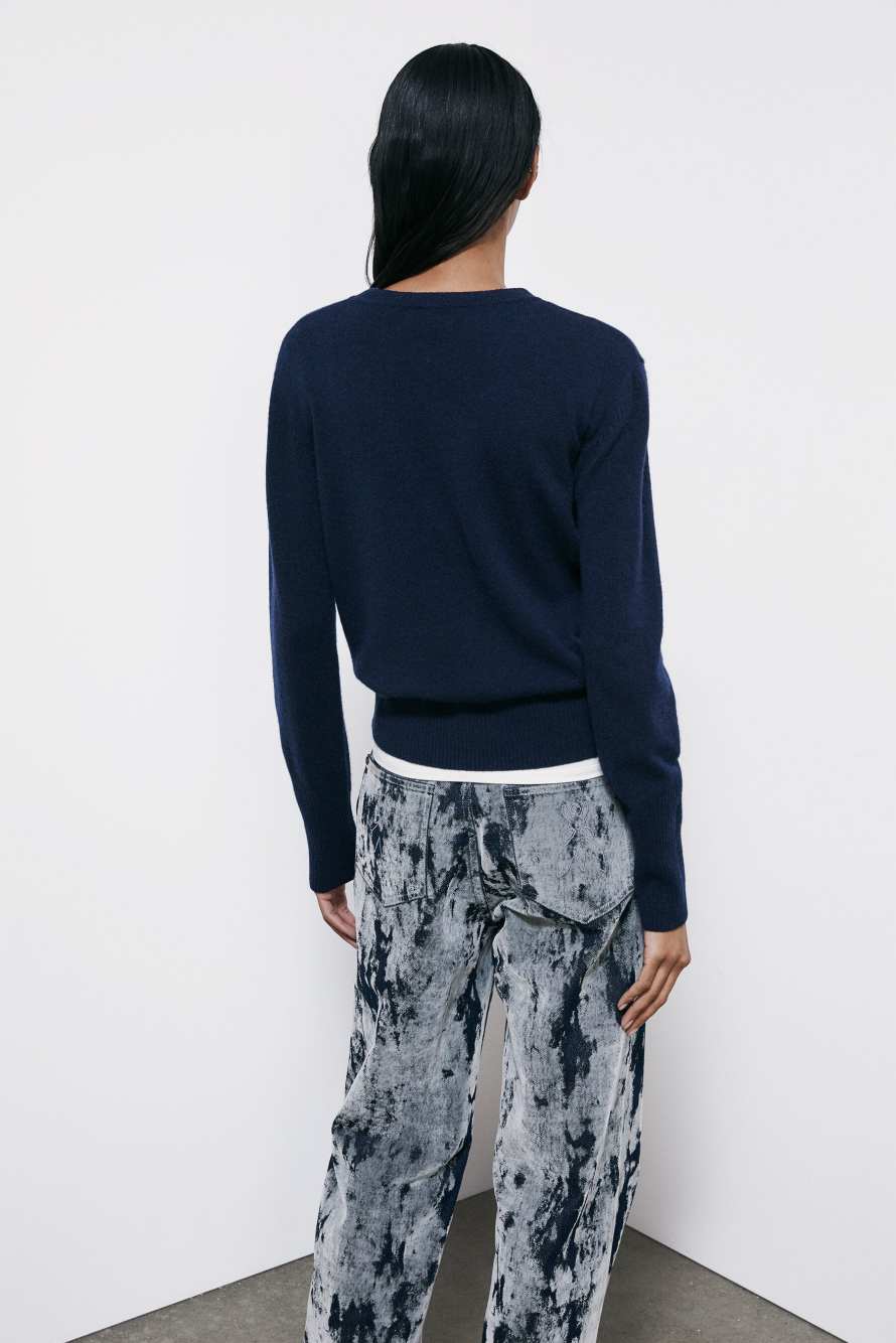 Crew neck cashmere sweater, Blue, Patrizia Pepe
