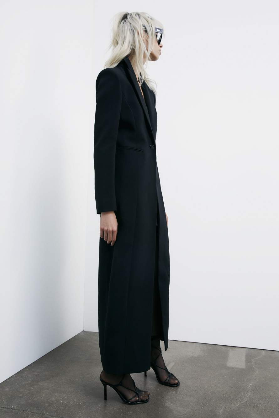 Long single-breasted coat, Black, Patrizia Pepe