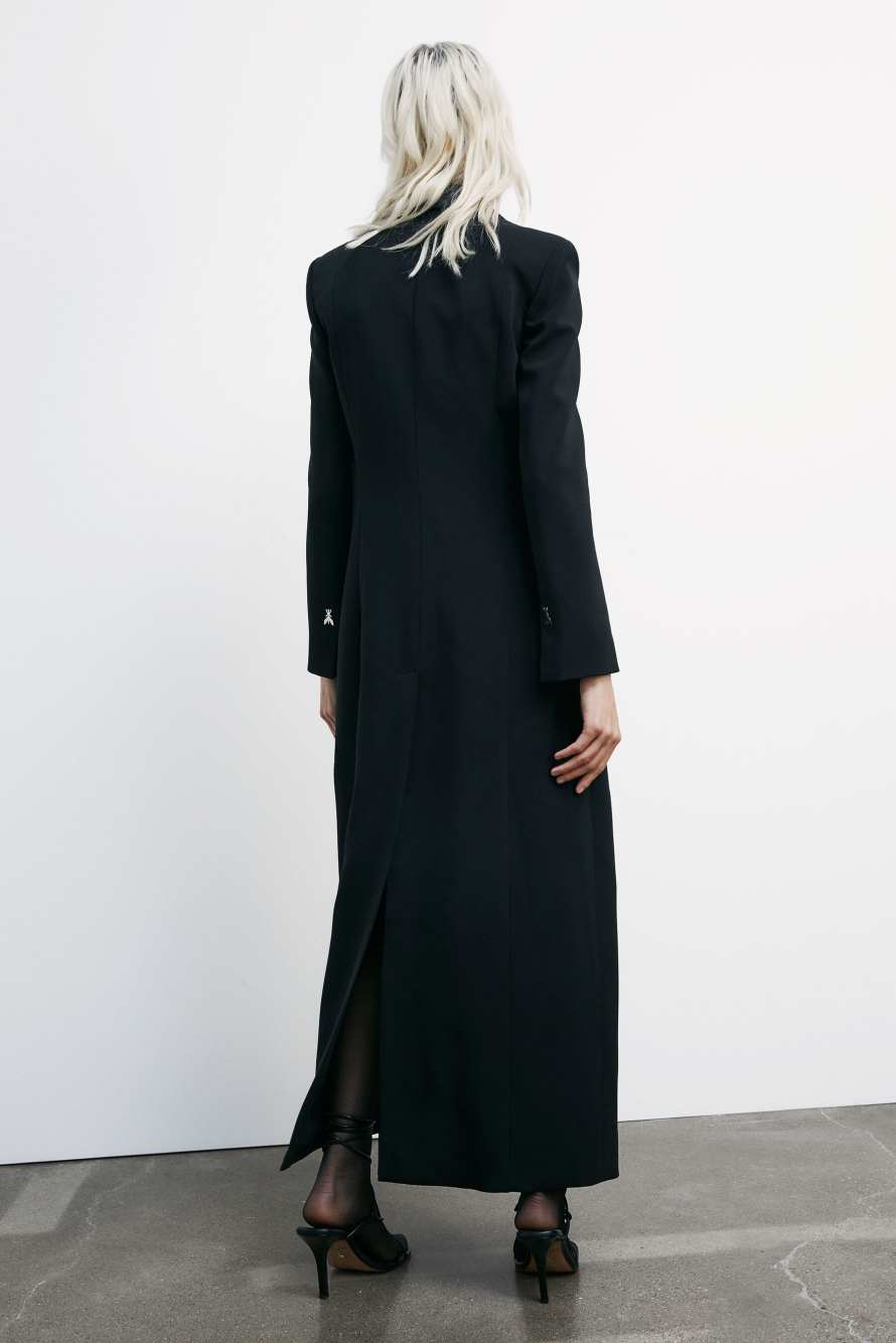 Long single-breasted coat, Black, Patrizia Pepe