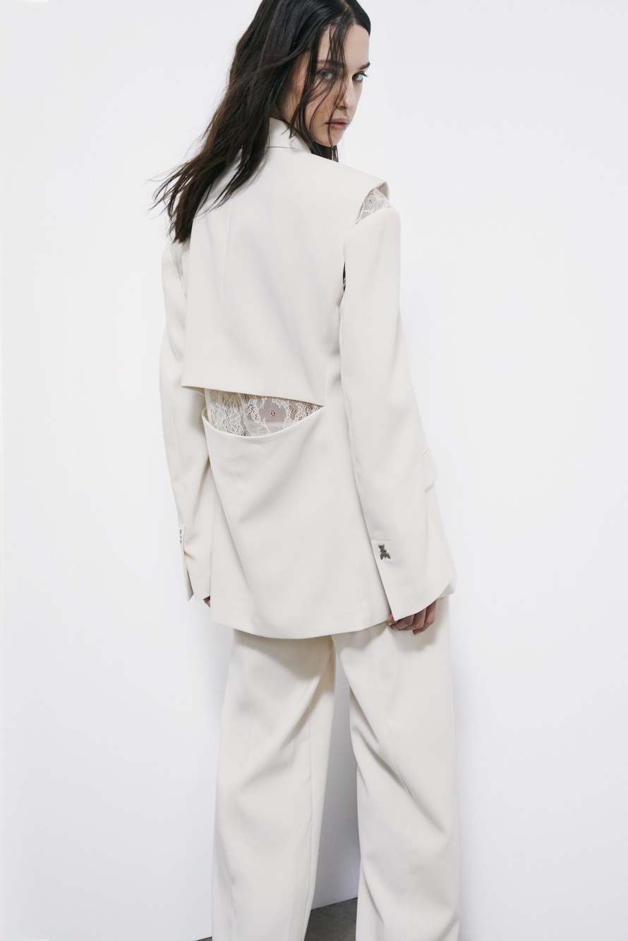 Oversized crepe blazer, White, Patrizia Pepe
