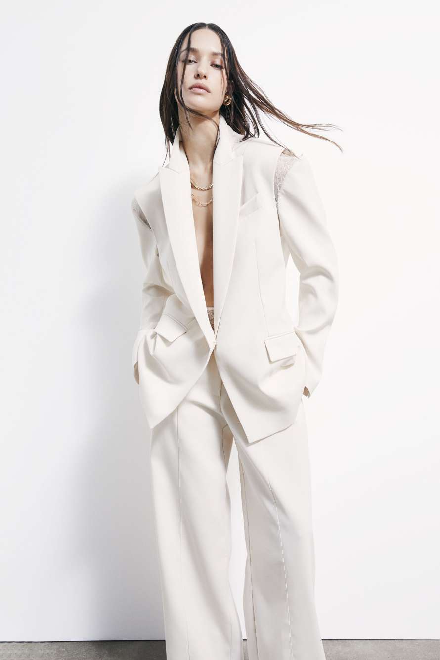 Oversized crepe blazer, White, Patrizia Pepe