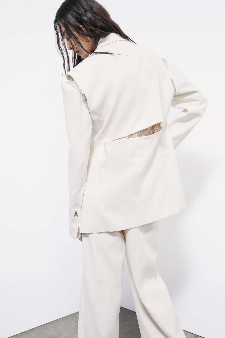 Oversized crepe blazer, White, Patrizia Pepe