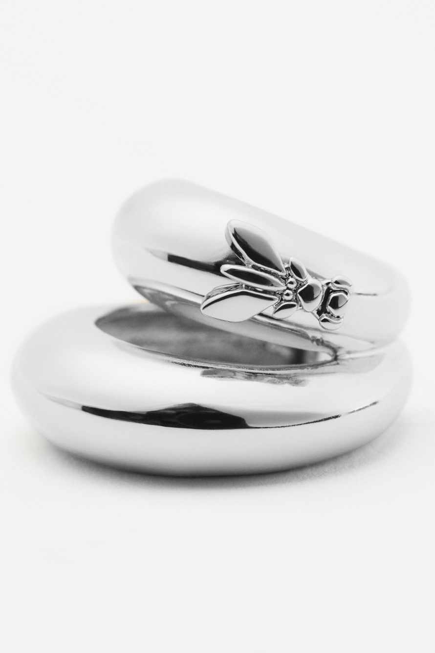 Средний кафф Metal Circle, Серебристый, Patrizia Pepe