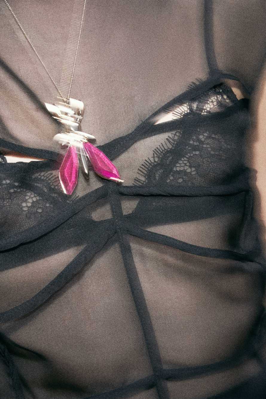 Tulle and lace triangle bra, Black, Patrizia Pepe