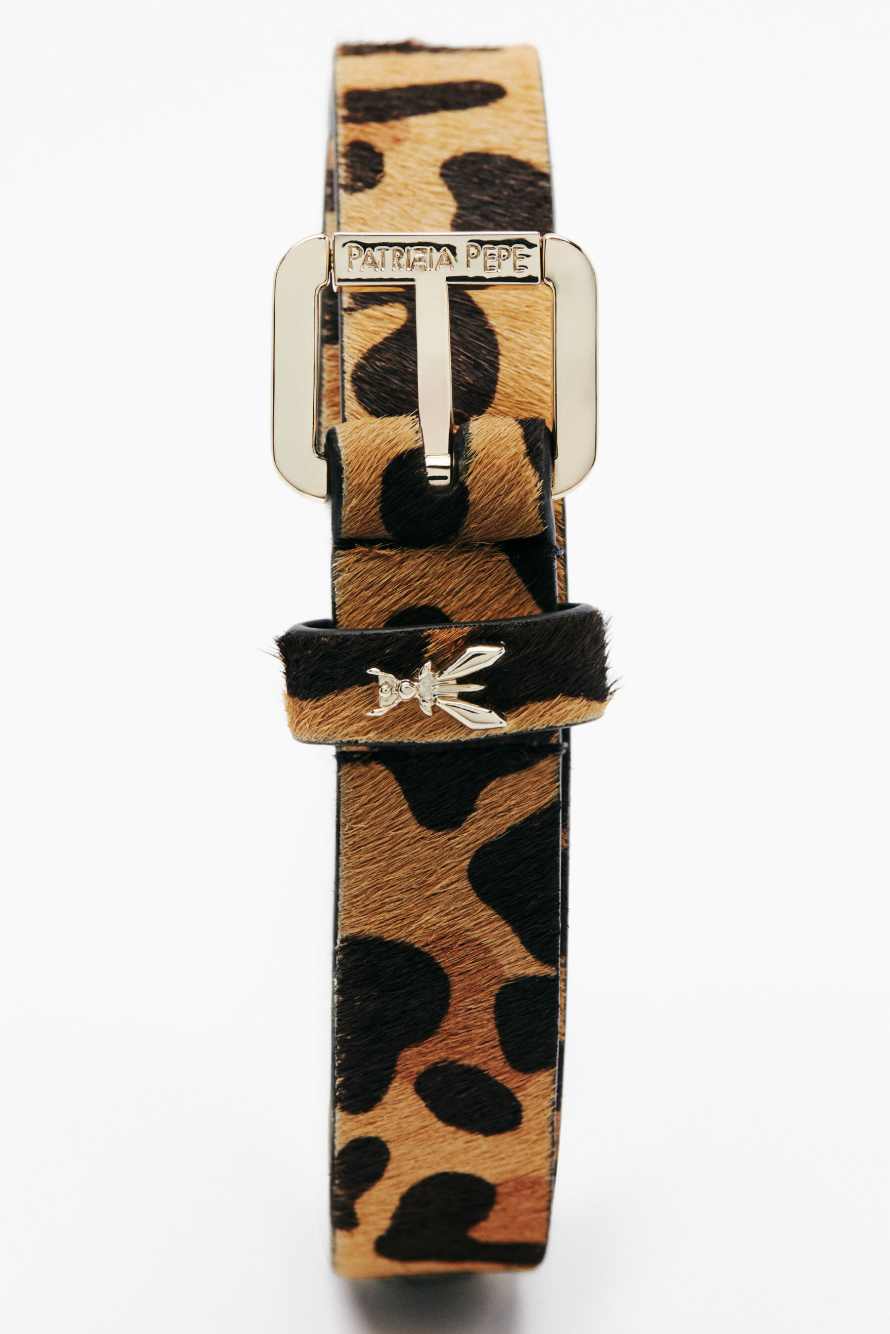 Leopard-print leather belt, Abstract Fantasy, Patrizia Pepe