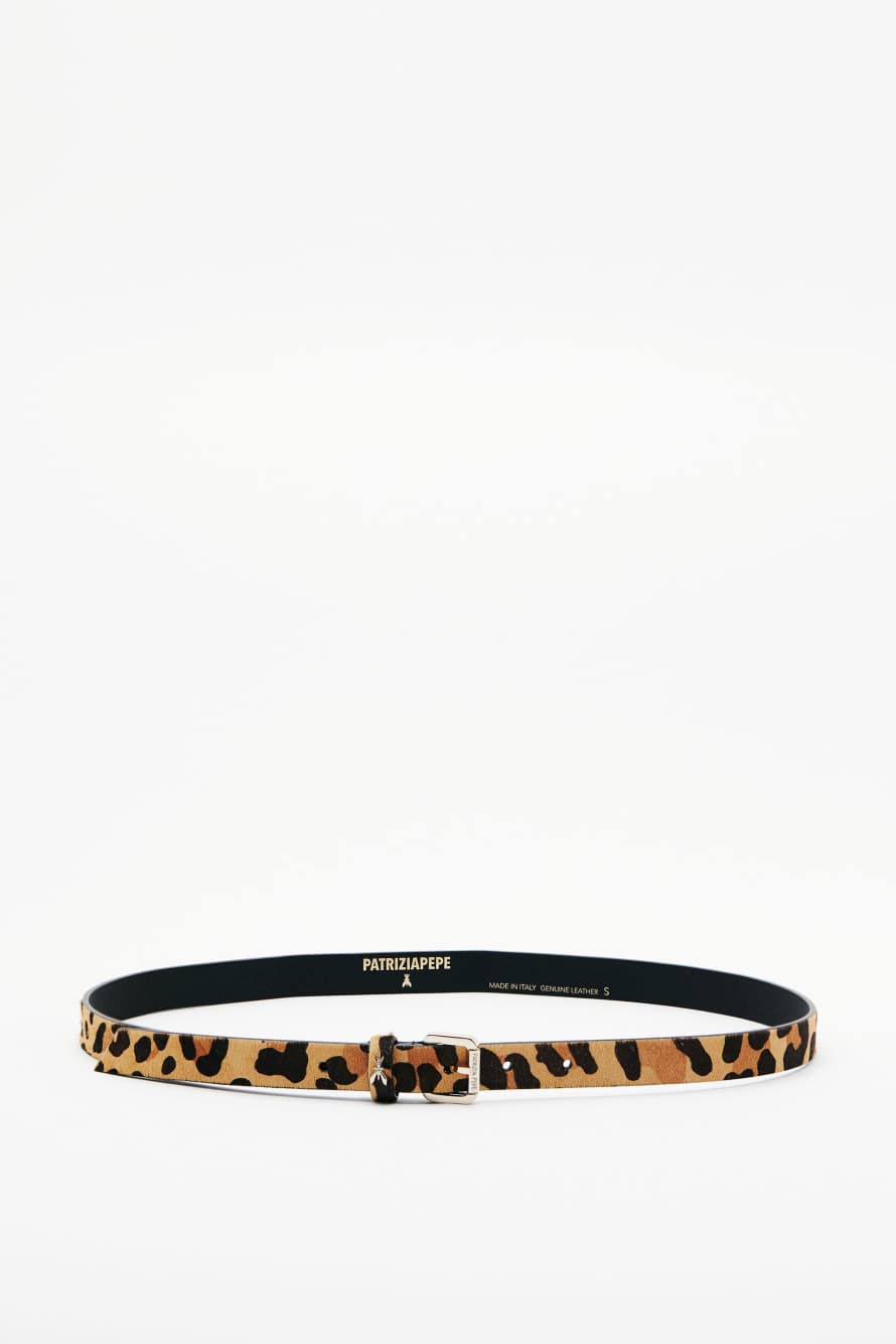 Leopard-print leather belt, Abstract Fantasy, Patrizia Pepe