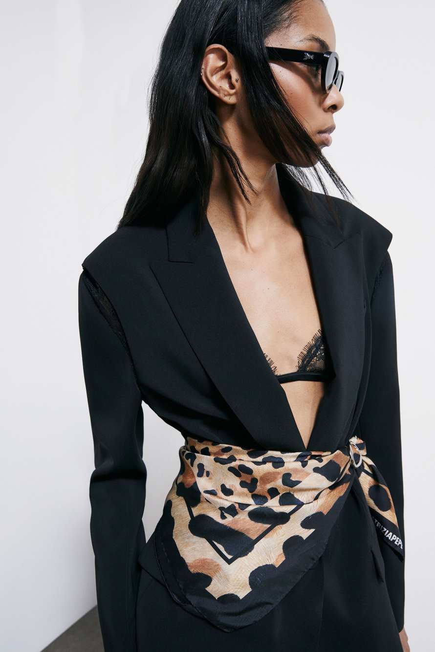 Шёлковый платок с леопардовым принтом, Абстрактная фантазия, Patrizia Pepe