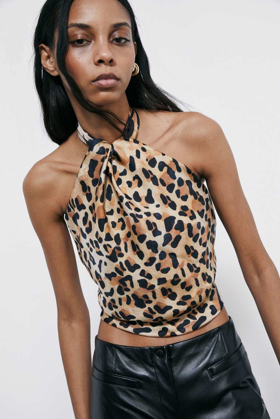 Шёлковый платок с леопардовым принтом, Абстрактная фантазия, Patrizia Pepe