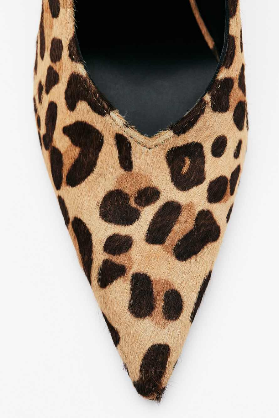 Кожаные туфли на каблуке с леопардовым принтом, Абстрактная фантазия, Patrizia Pepe