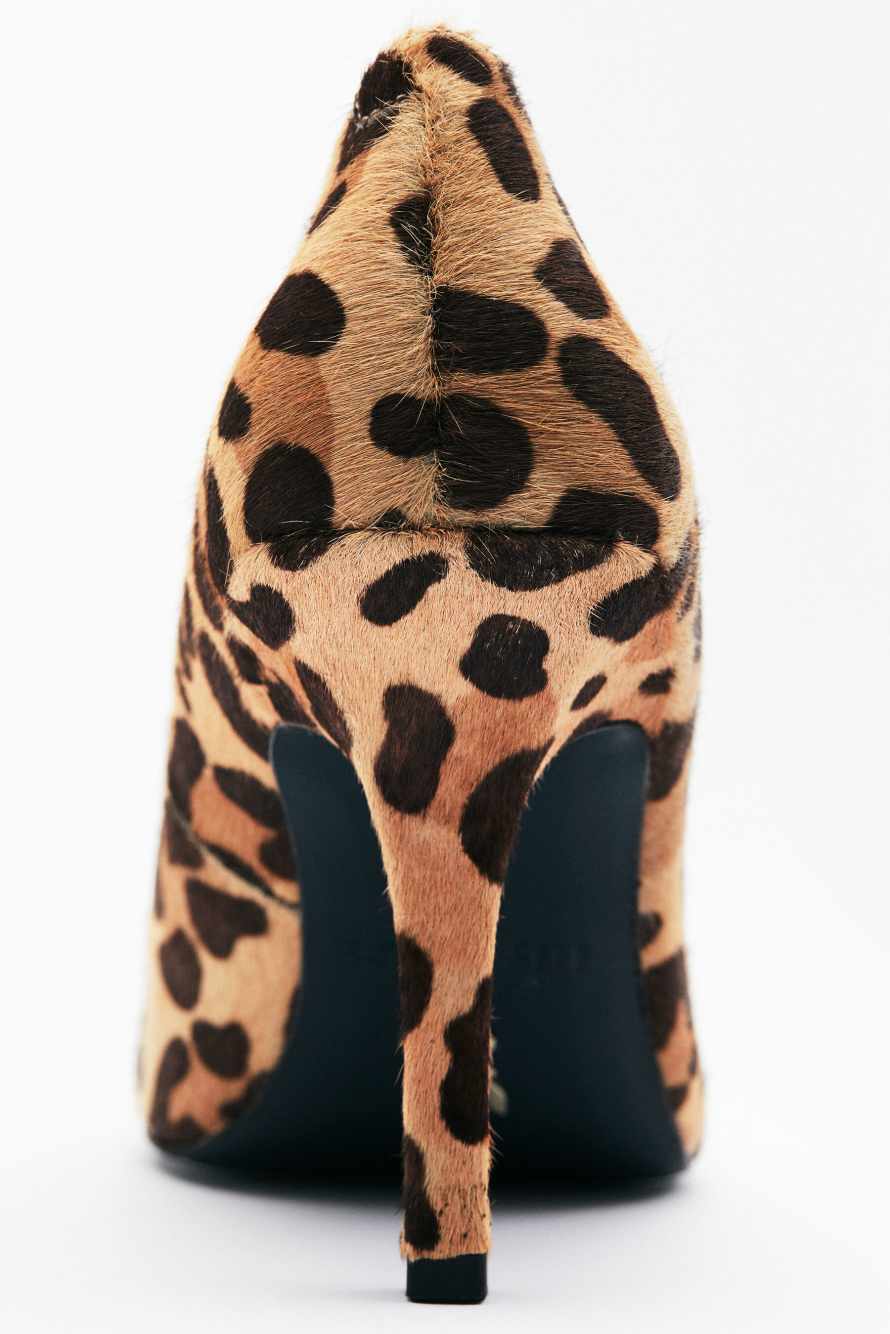 Кожаные туфли на каблуке с леопардовым принтом, Абстрактная фантазия, Patrizia Pepe