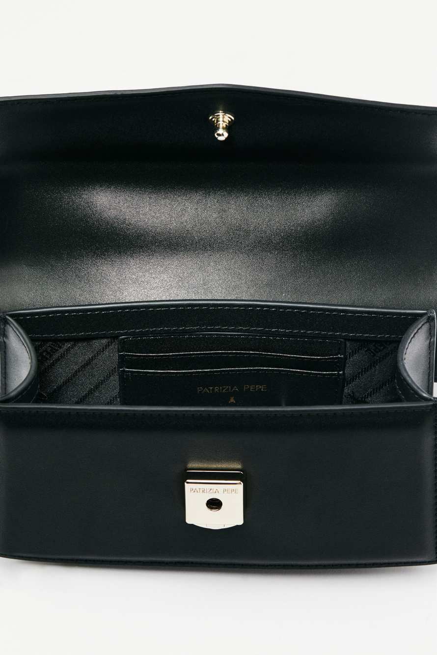 Кожаная сумка на ремне Fly Bamby, Черный, Patrizia Pepe