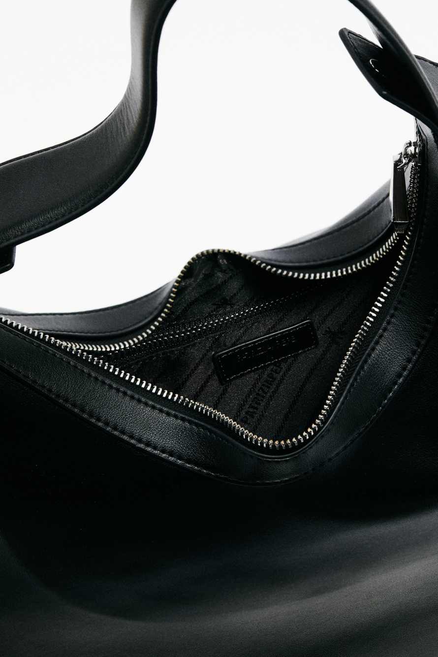 Кожаная сумка Bangle bag на плечо, Черный, Patrizia Pepe