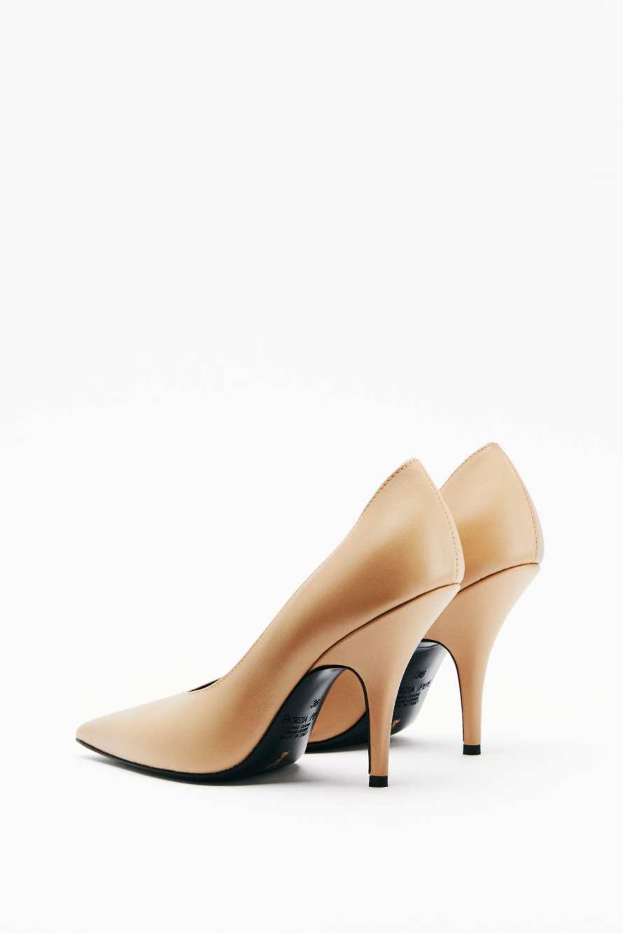 Лодочки из гладкой кожи, Бежевый, Patrizia Pepe