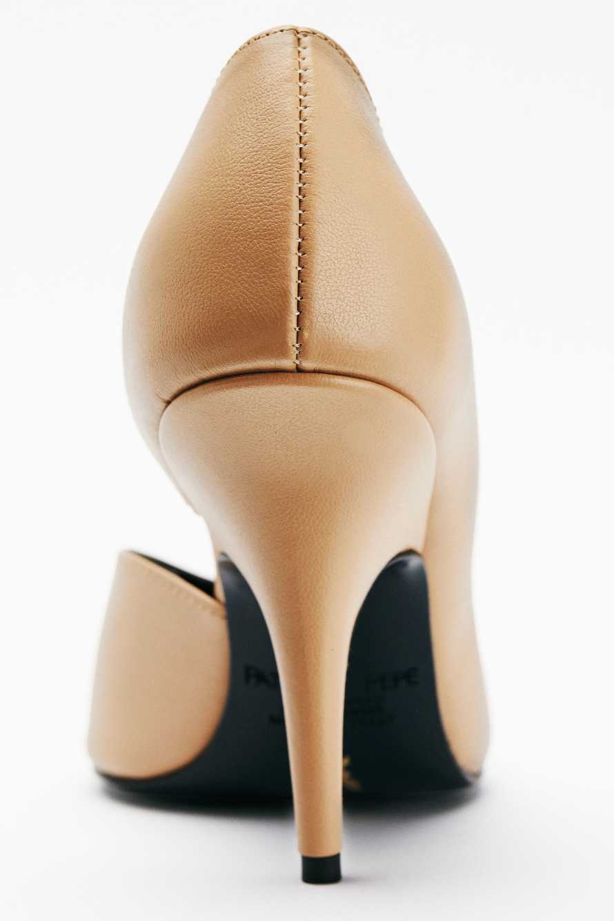 Лодочки из гладкой кожи, Бежевый, Patrizia Pepe