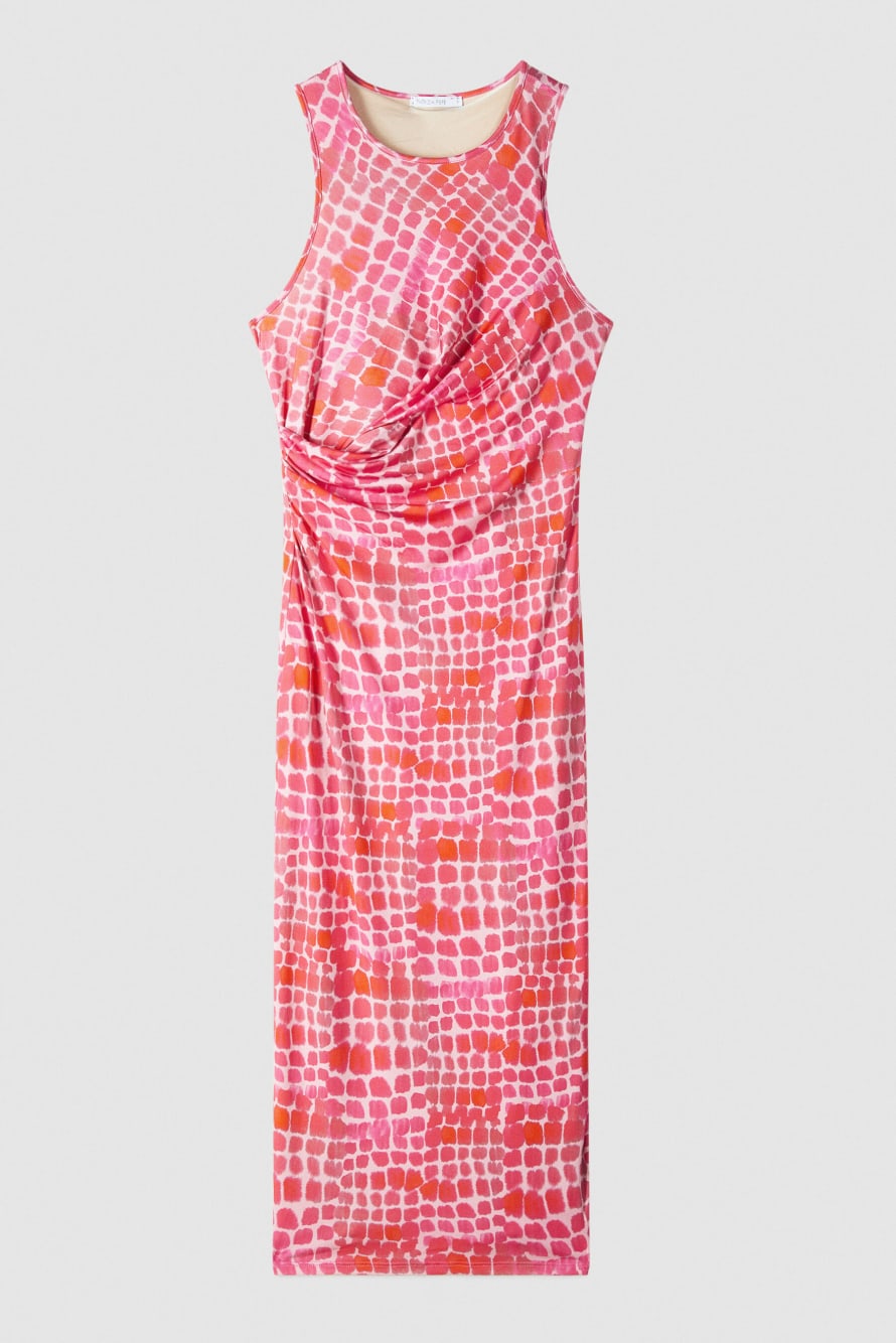 Миди-платье с драпировкой и принтом под крокодила, Абстрактная фантазия, Patrizia Pepe