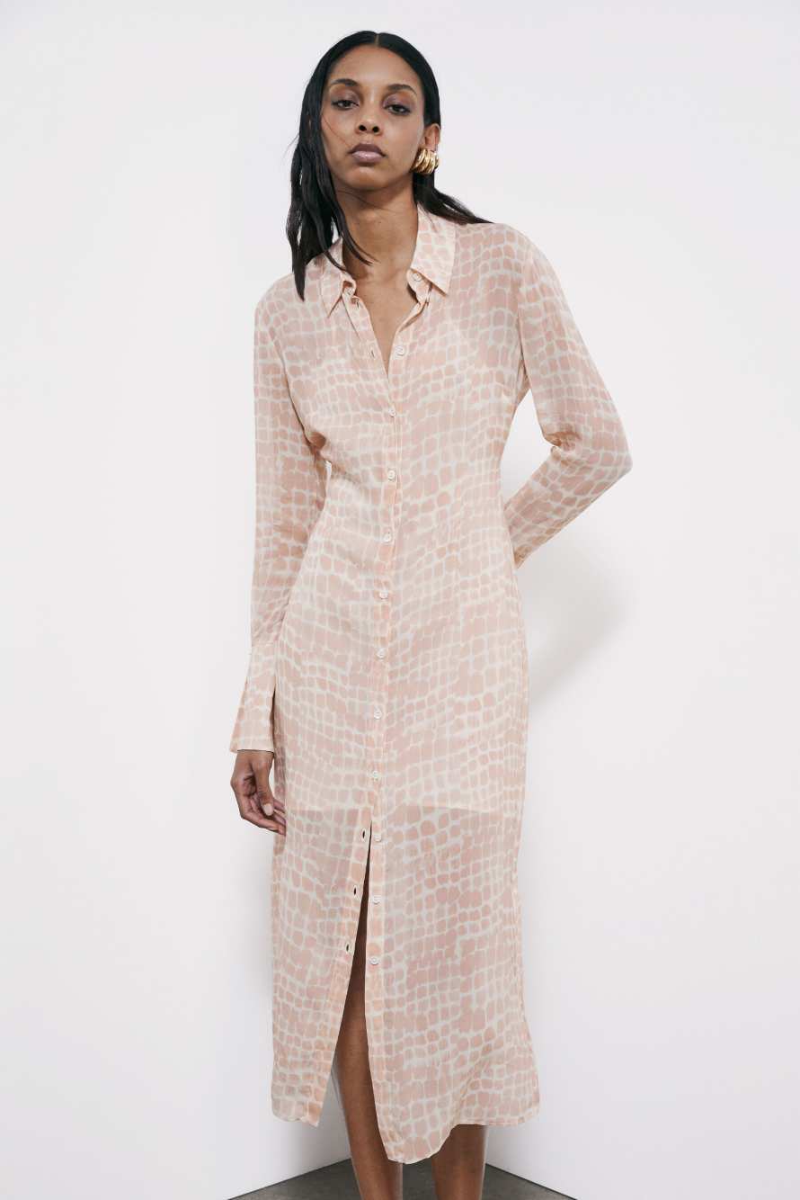 Midi shirt dress with Croco print, Abstract Fantasy, Patrizia Pepe