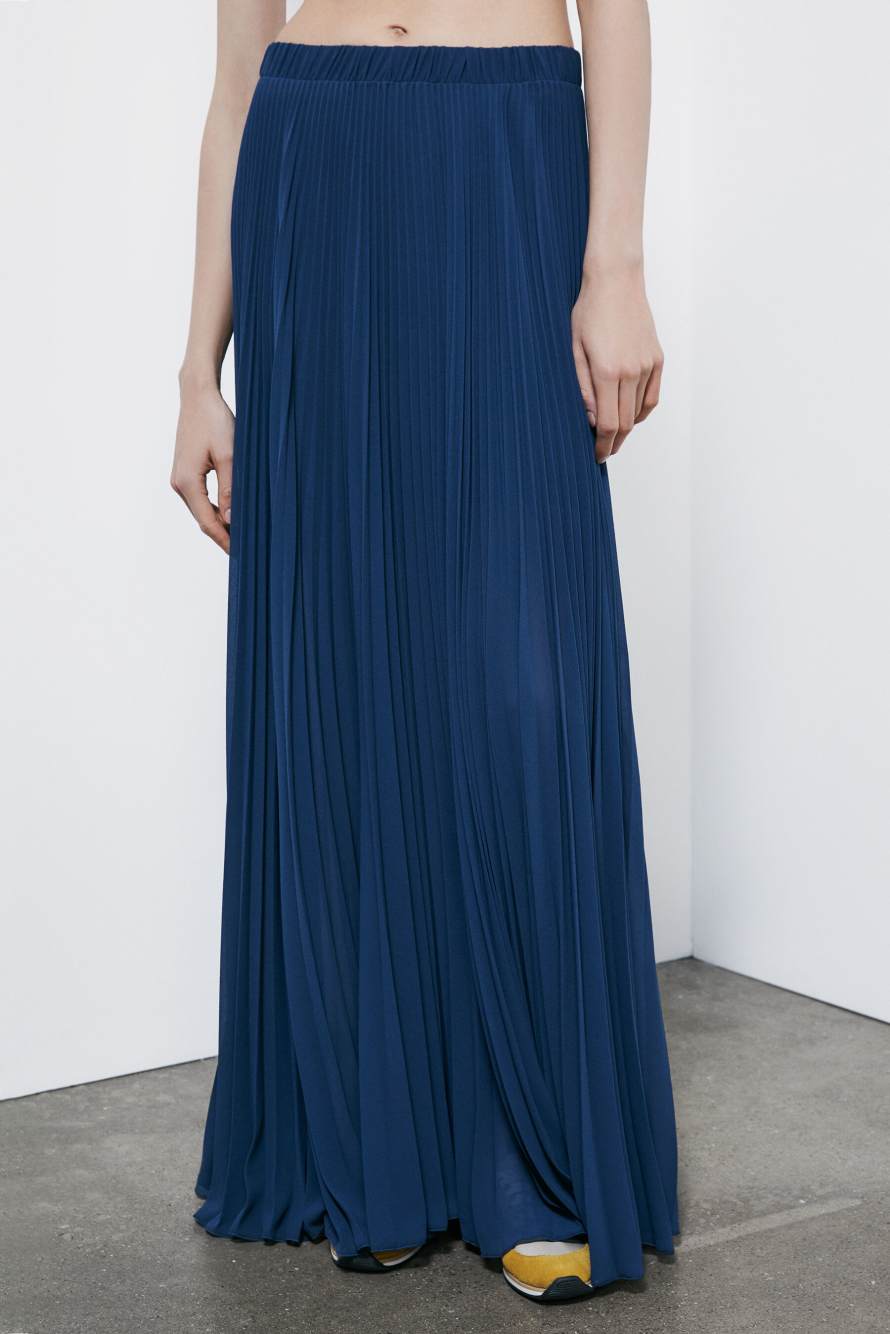 Long pleated skirt, Blue, Patrizia Pepe