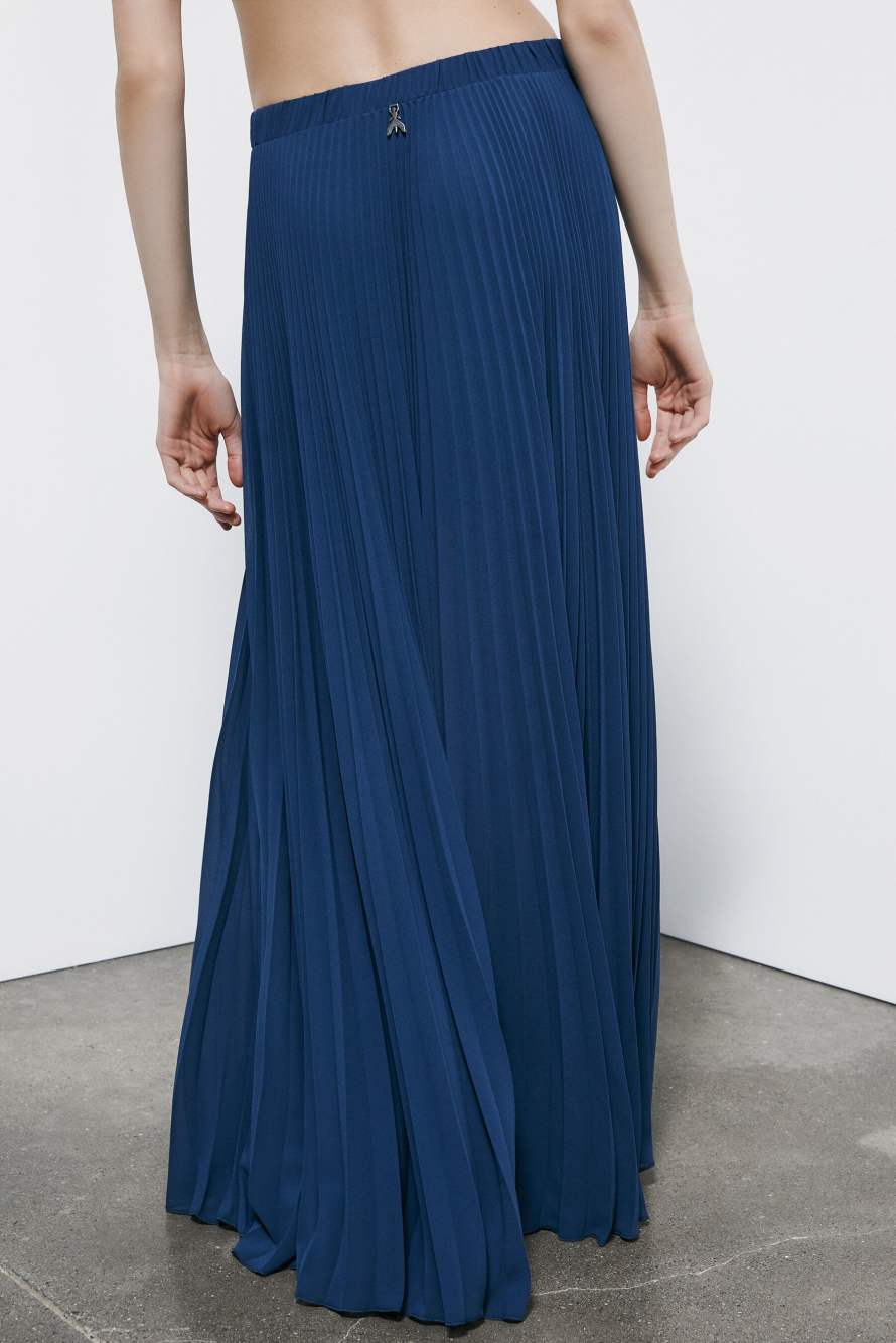 Long pleated skirt, Blue, Patrizia Pepe