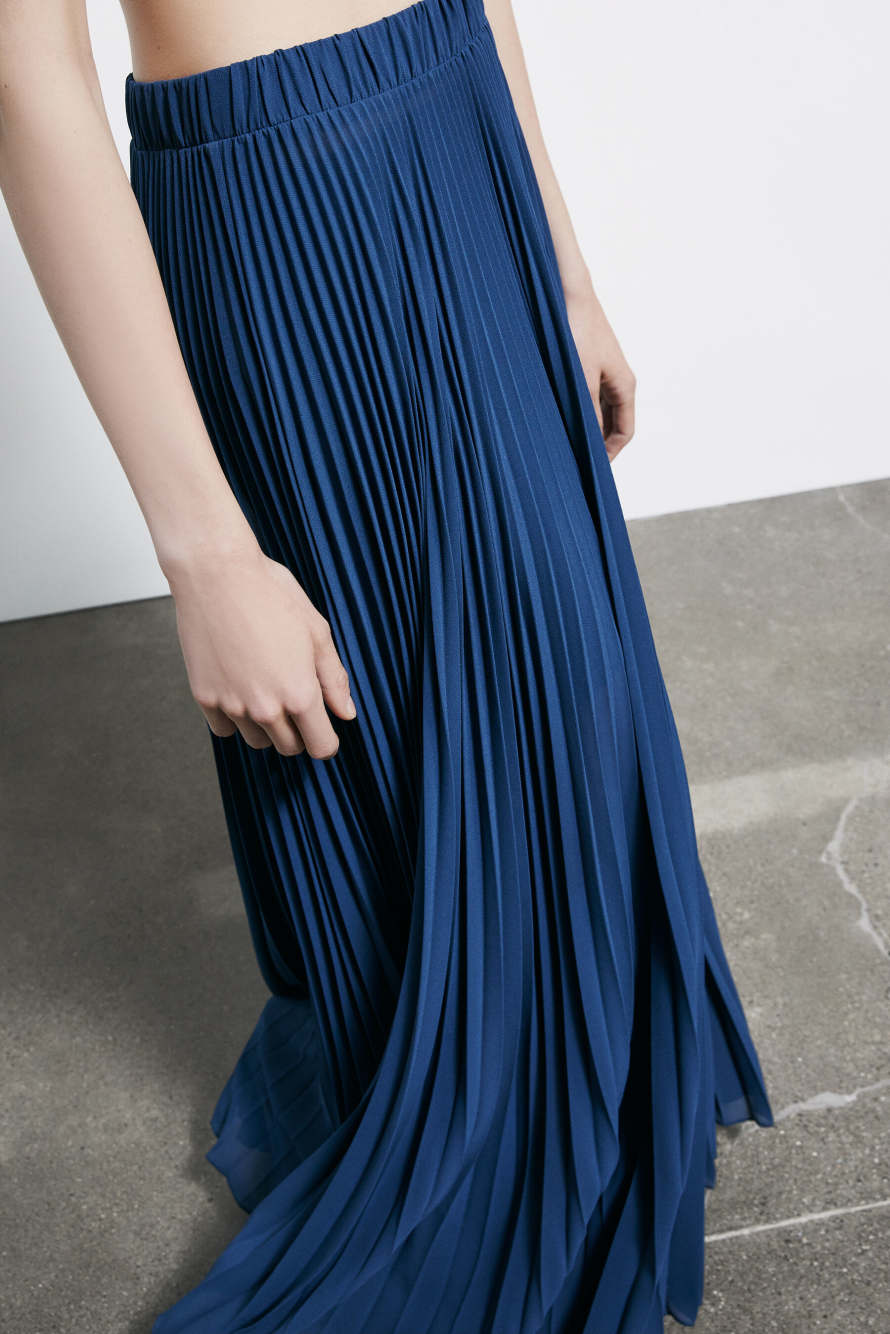 Long pleated skirt, Blue, Patrizia Pepe