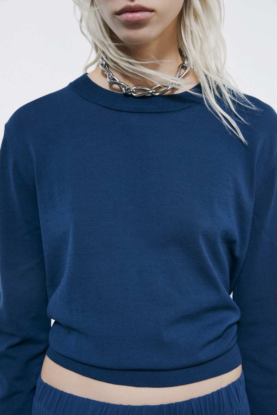 Light cotton sweater, Blue, Patrizia Pepe