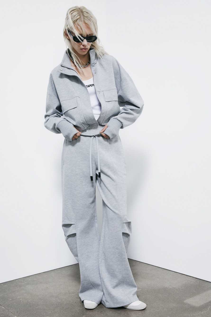 Zippered jacket sweatshirt, Grey, Patrizia Pepe