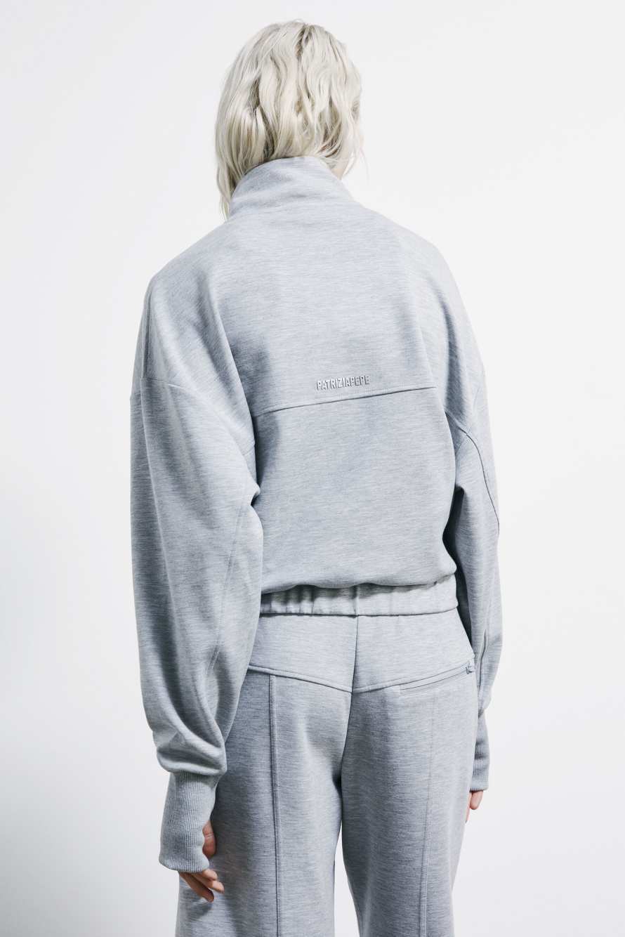 Zippered jacket sweatshirt, Grey, Patrizia Pepe