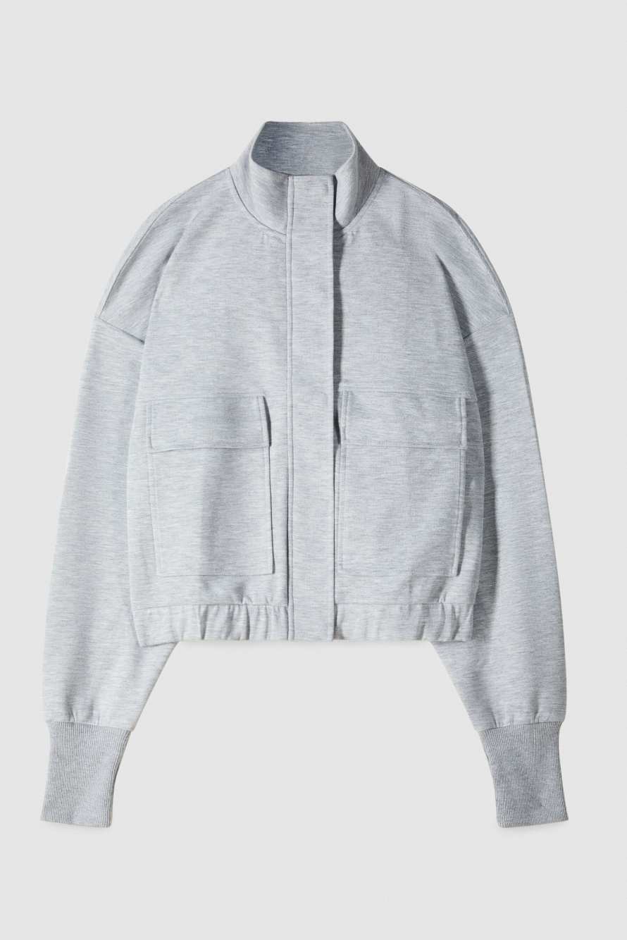 Zippered jacket sweatshirt, Grey, Patrizia Pepe
