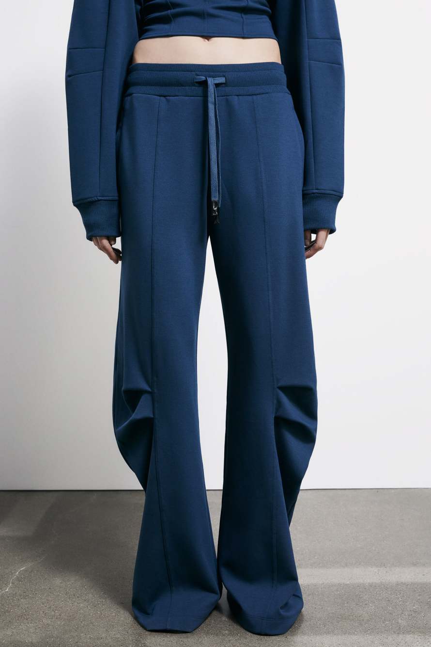 Cotton fleece oversized pants, Blue, Patrizia Pepe