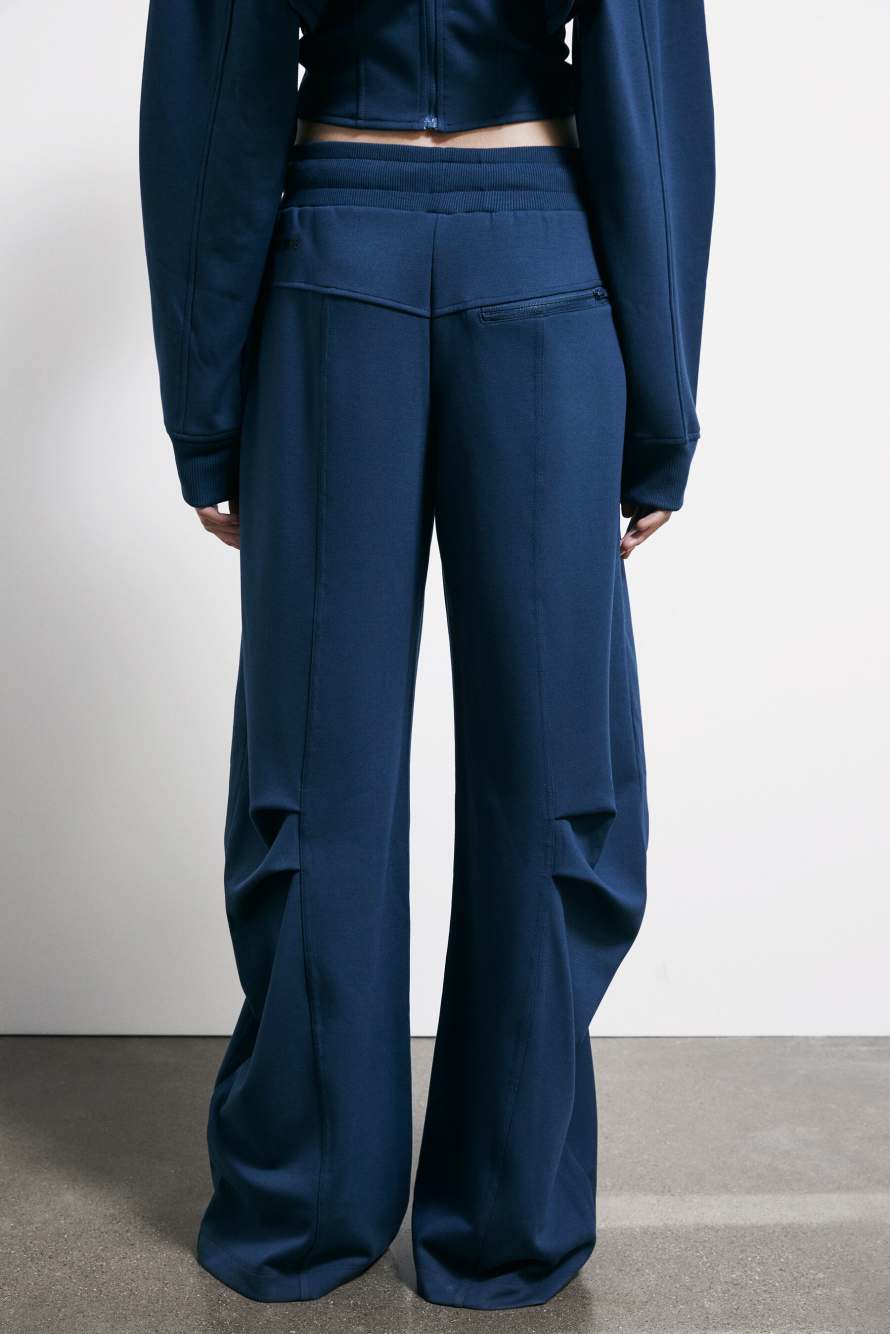 Cotton fleece oversized pants, Blue, Patrizia Pepe
