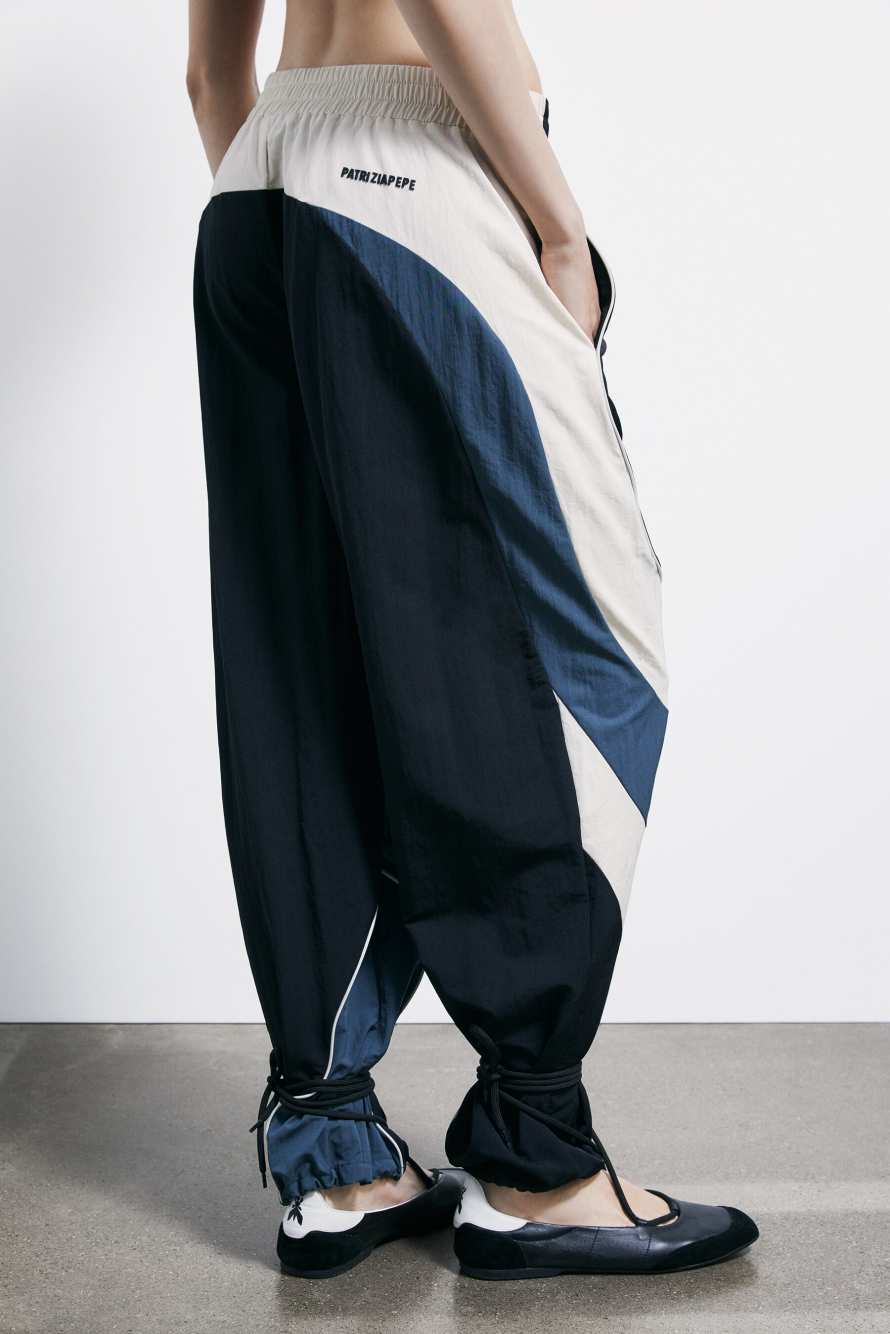 Racing color block jogger pants, Blue/White/Black, Patrizia Pepe