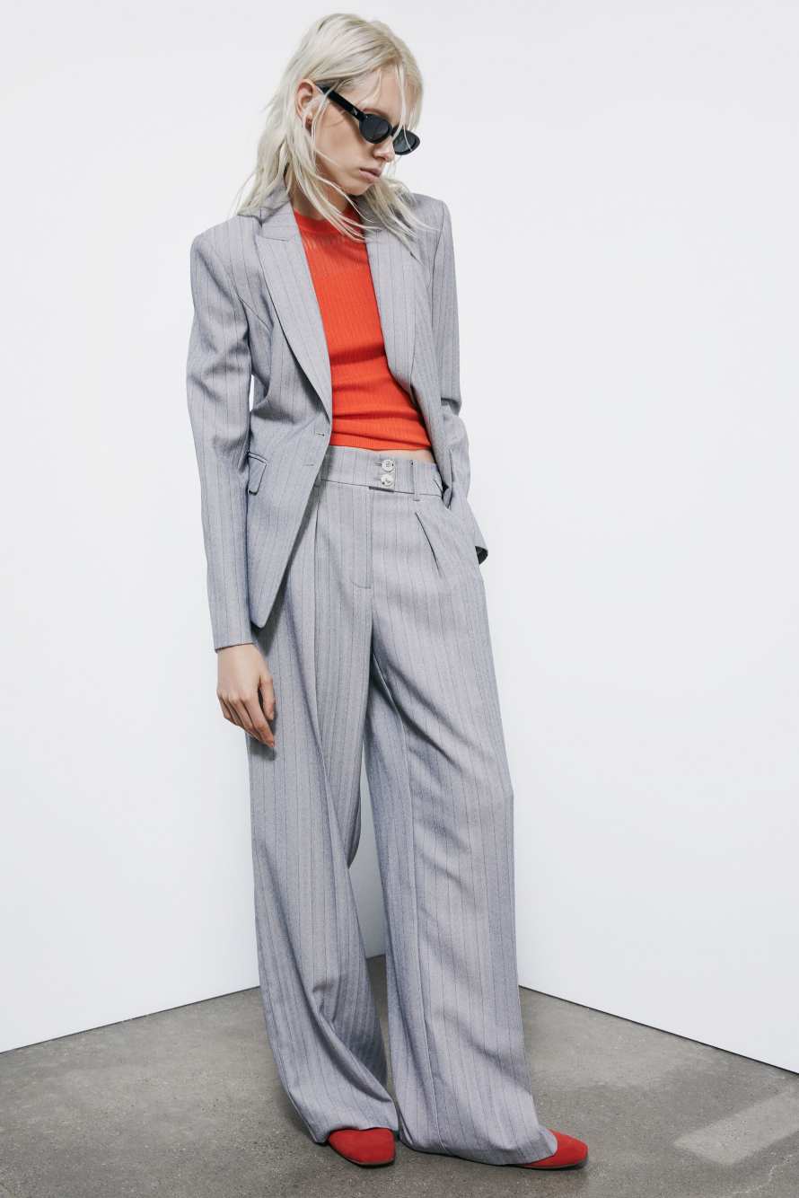 Pinstriped palazzo pants, Grey, Patrizia Pepe