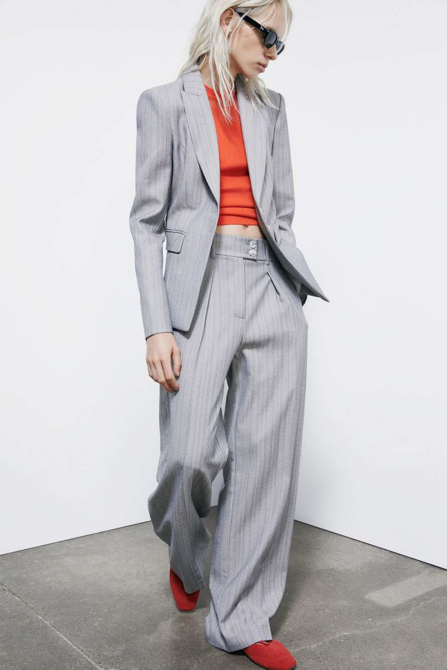 Pinstriped palazzo pants, Grey, Patrizia Pepe
