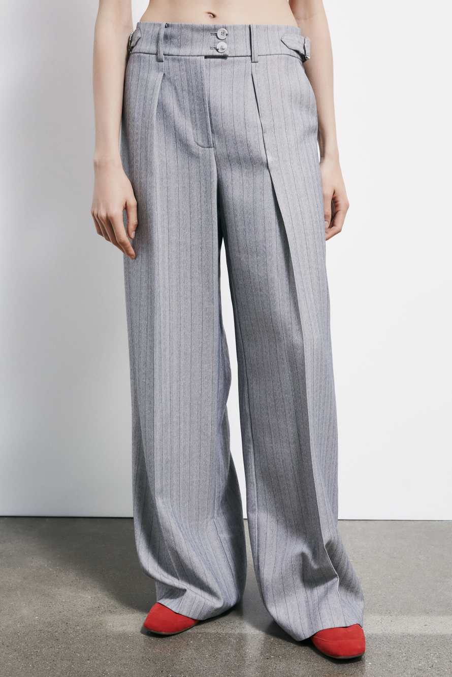 Pinstriped palazzo pants, Grey, Patrizia Pepe