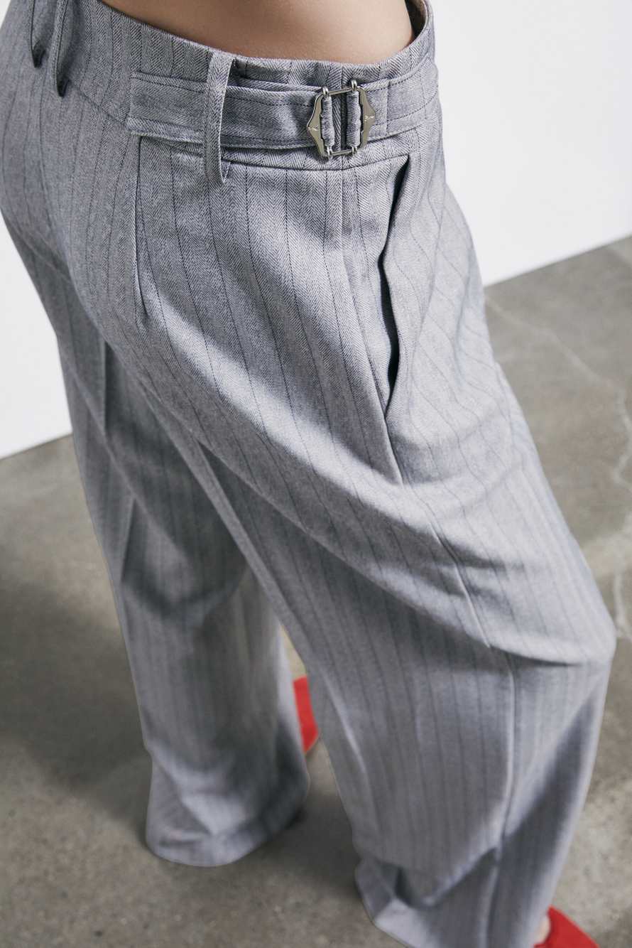Pinstriped palazzo pants, Grey, Patrizia Pepe