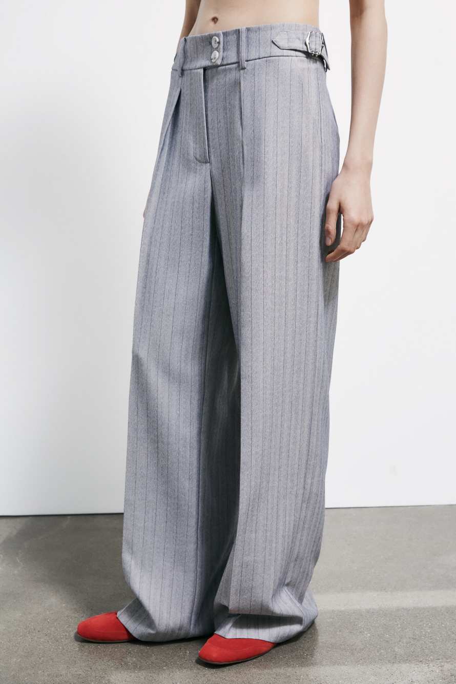 Pinstriped palazzo pants, Grey, Patrizia Pepe