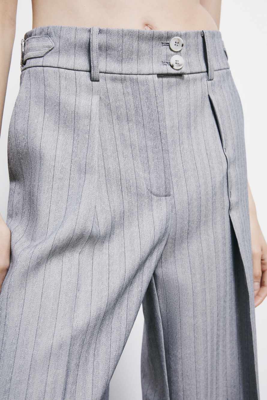 Pinstriped palazzo pants, Grey, Patrizia Pepe