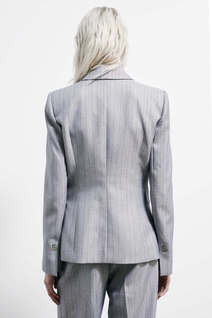 Slim pinstripe blazer, Grey, Patrizia Pepe