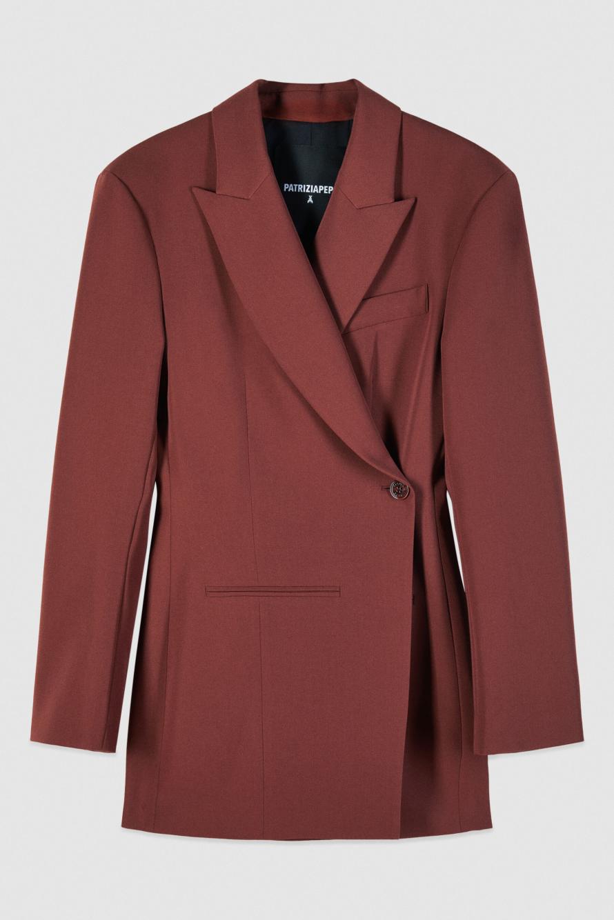 Asymmetrischer Blazer, Braun, Patrizia Pepe
