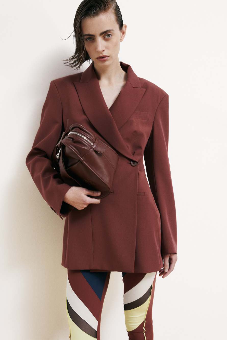 Asymmetrischer Blazer, Braun, Patrizia Pepe