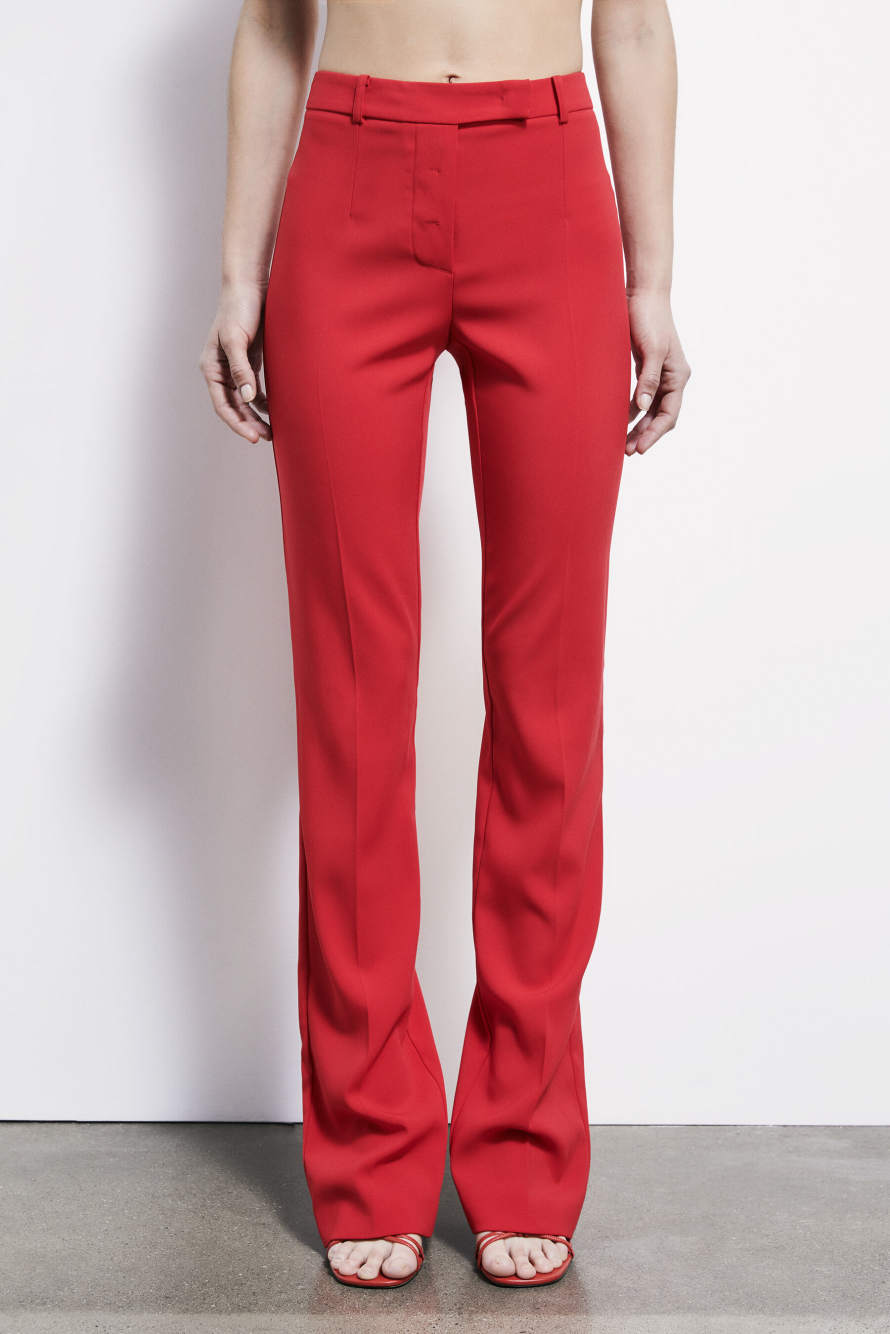 Slim crepe pants, Red, Patrizia Pepe