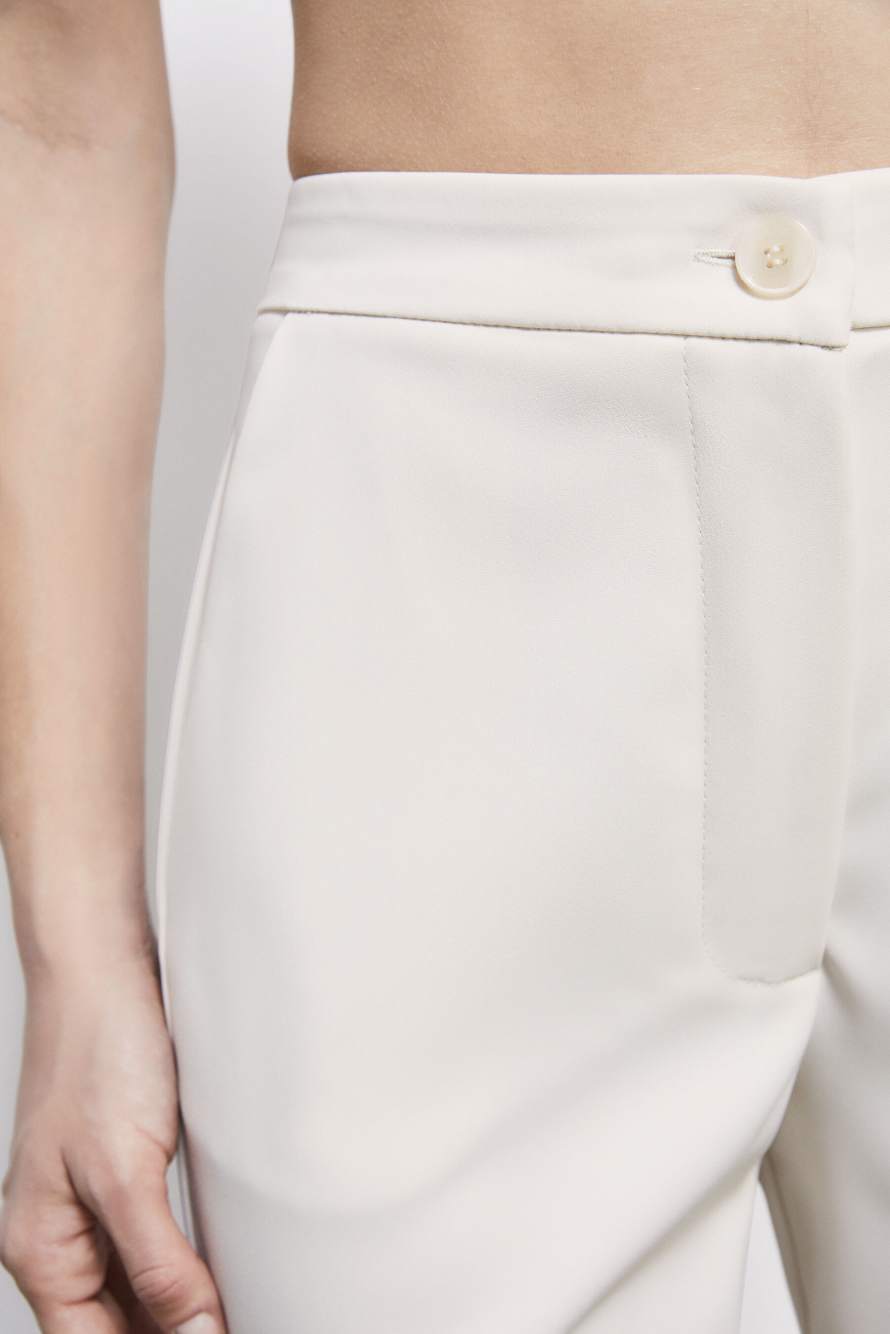 Soft crepe pants, White, Patrizia Pepe