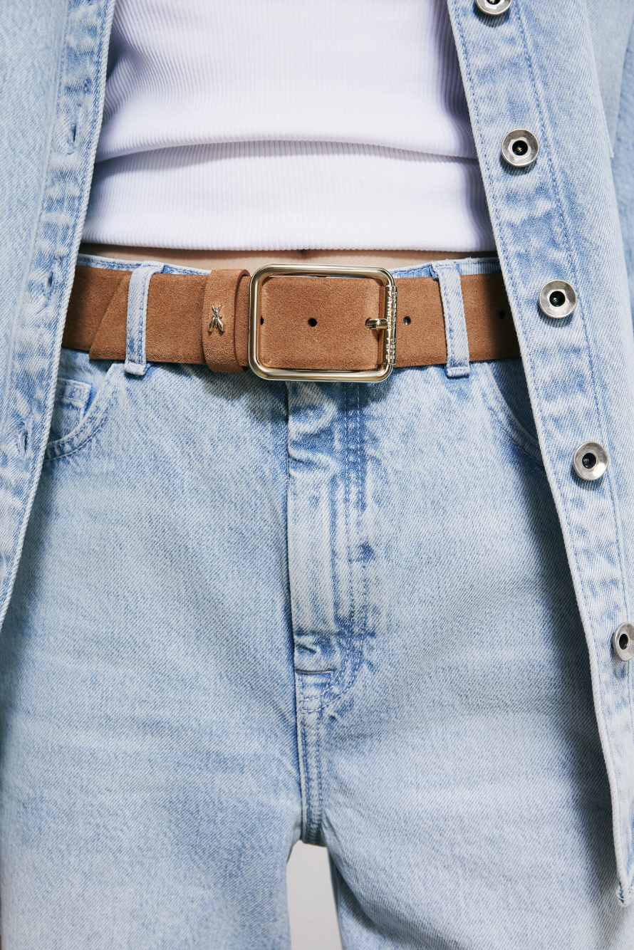 Ceinture en daim, Marron, Patrizia Pepe