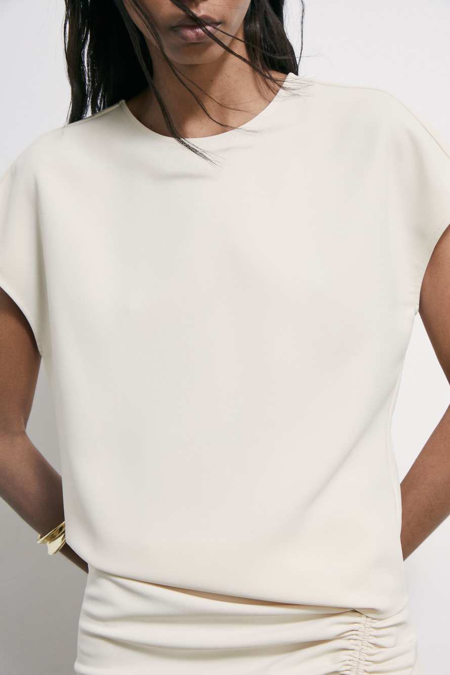 Sleeveless fluid blouse, White, Patrizia Pepe