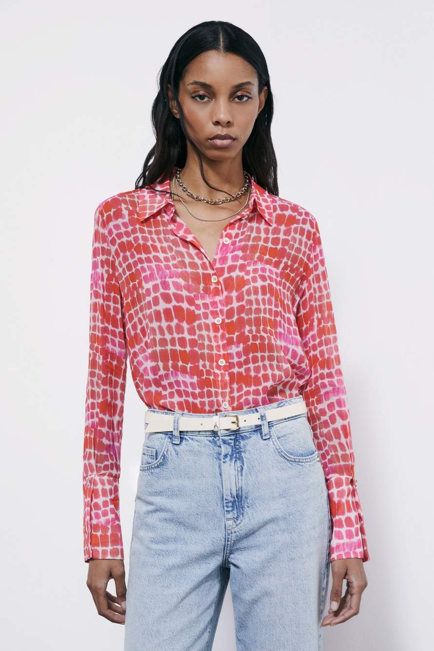 Soft shirt with Croco print, Abstract Fantasy, Patrizia Pepe